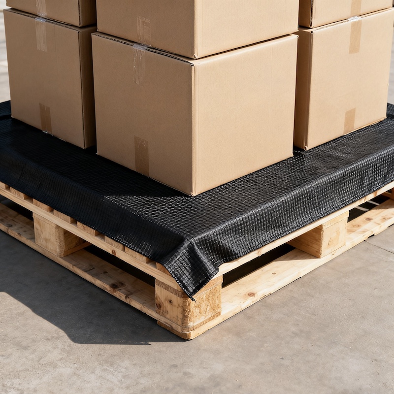 Anti-slip pallet liner in warehouse